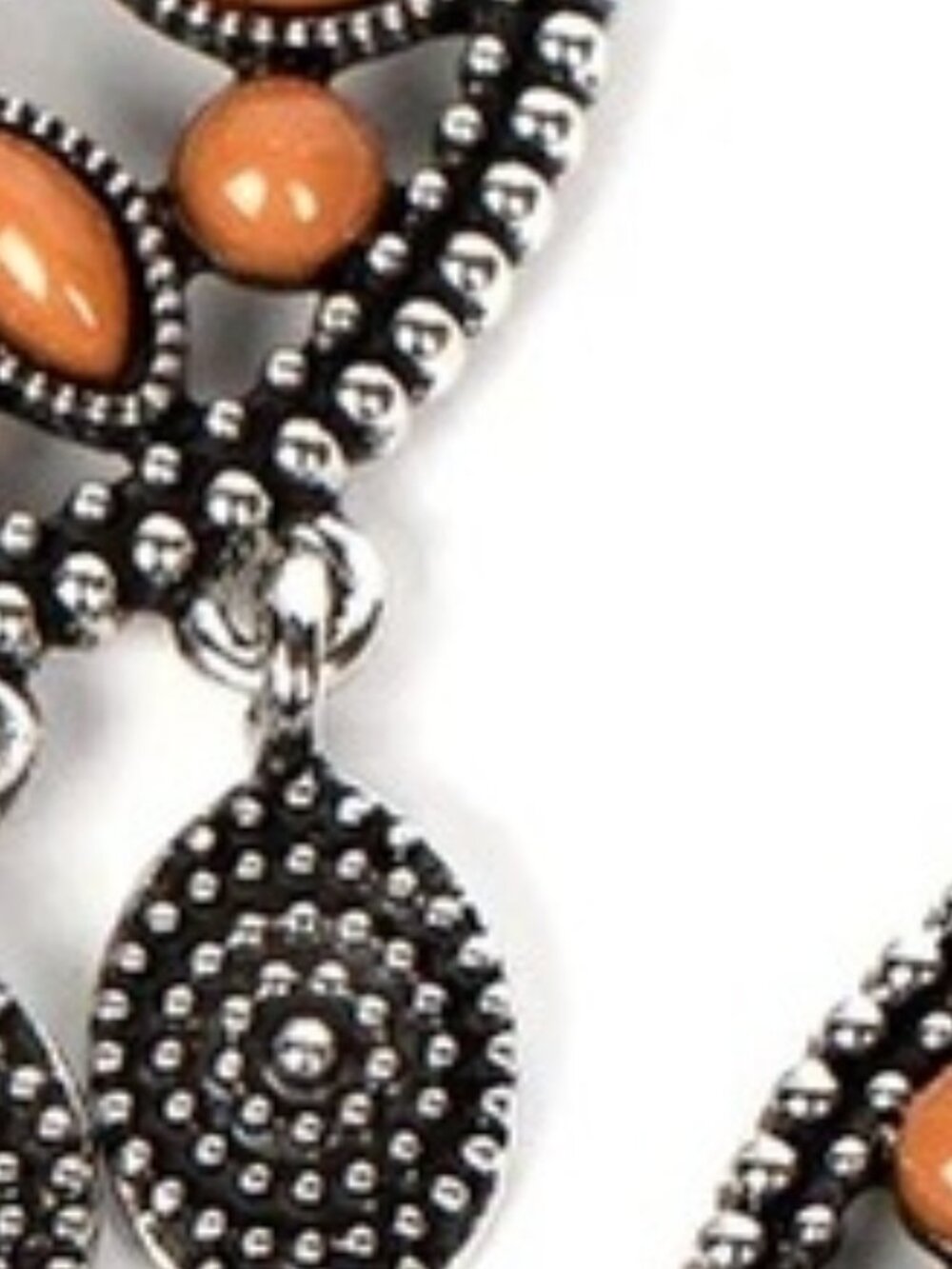 Bohemian Silver Earrings with Carmel stones